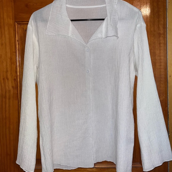 SHEIN- dazy solid drop shoulder button up shirt - Picture 3 of 6